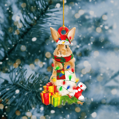 Rabbit Light Christmas Shaped Ornaments, Gift for Rabbit Love, Pet Gift OO1690