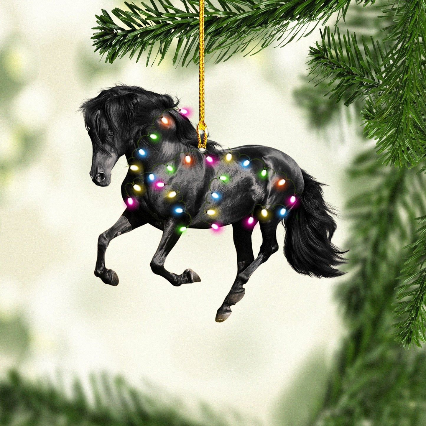 Brown Horse Christmas Light Ornaments, Perfect Gift for Horse Lover, Horse Training SO0577