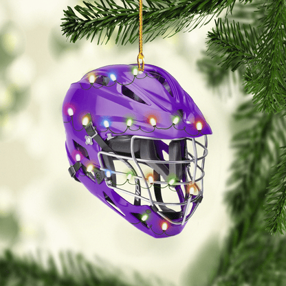 Multi Color Lacrosse Helmet Christmas Acrylic Ornaments, Gift for Lacrosse Player OO1763