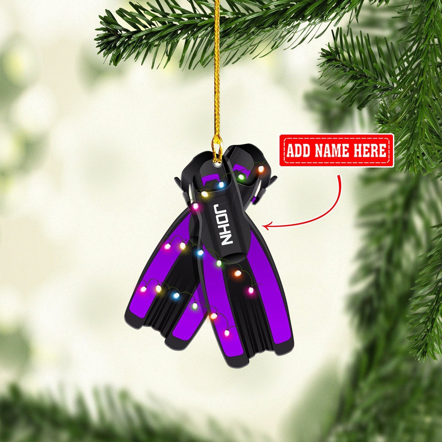 Personalized Diving Multicolor Shaped Acrylic Ornaments, Christmas Gift for Scuba Diver OO1703