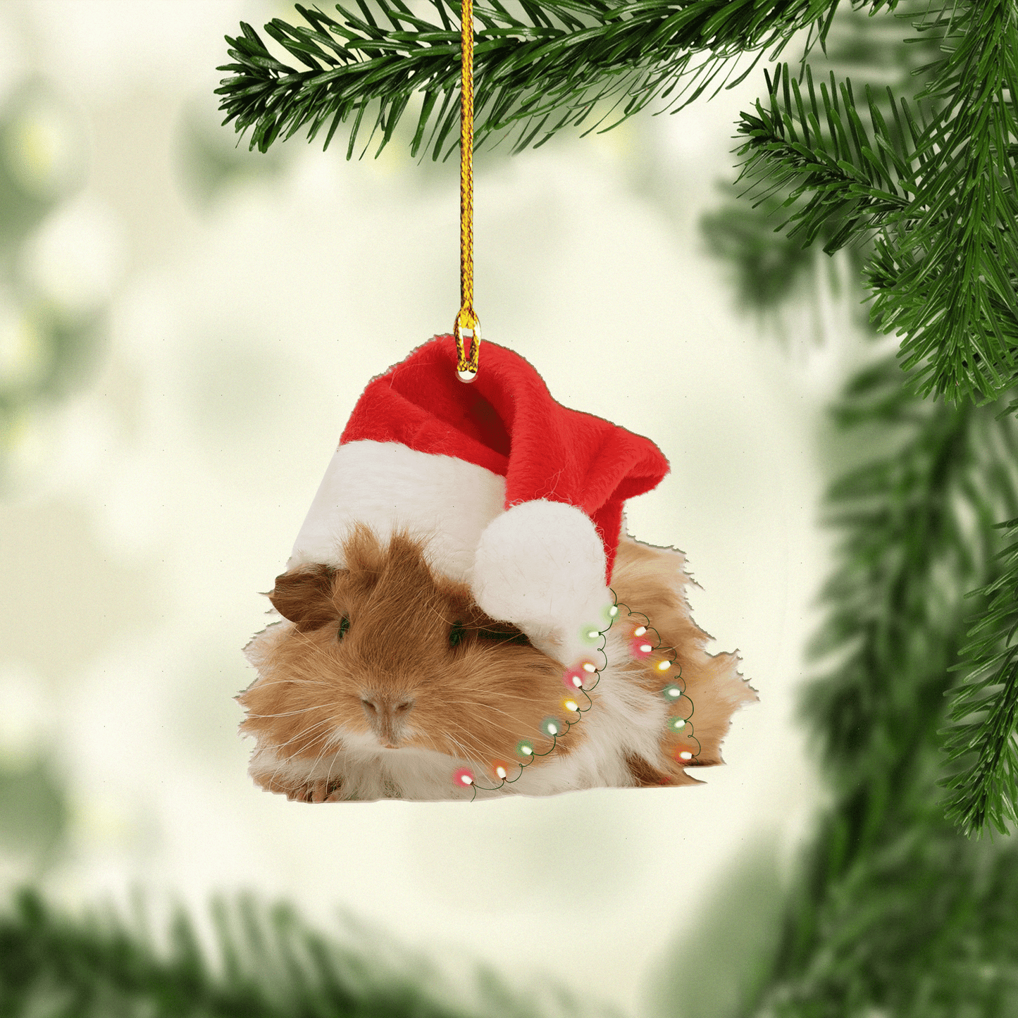 Guinea Pig Christmas Ornament, Custom Name Ornament, Christmas Ornament Gift For Guinea Pig Lovers, Christmas Dog Friends Hanging Ornament OO1697