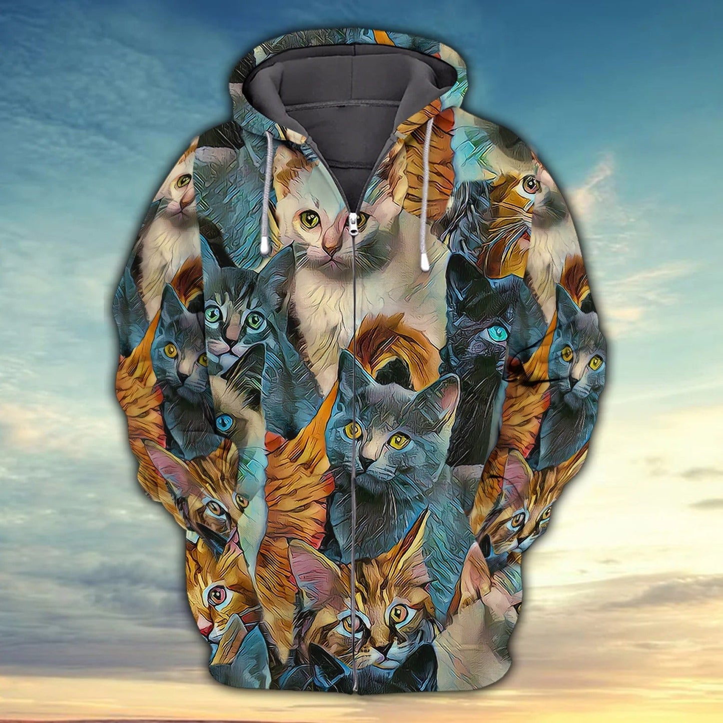 Multiple Cats 3D All Over Print Shirt For Cat Lovers Hoodie T Shirt, Cat Print Apparel TO2793