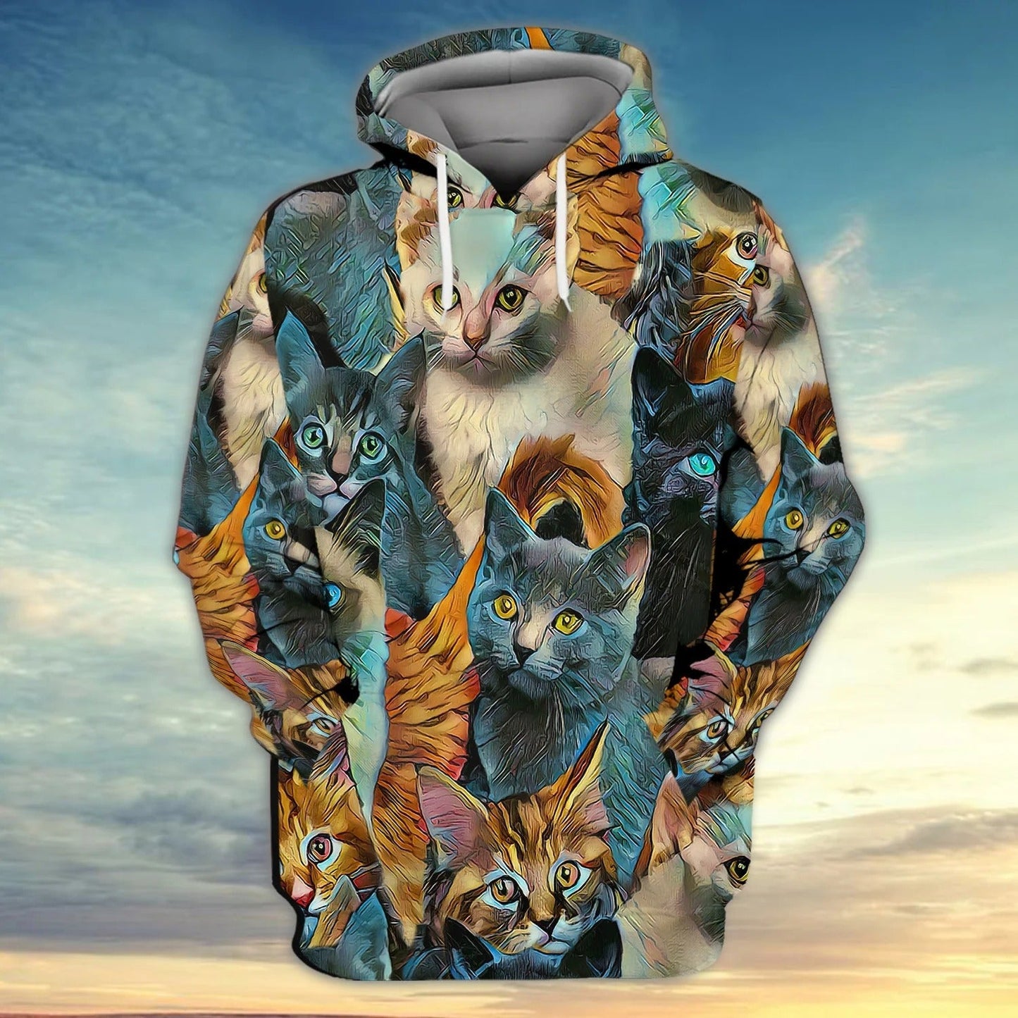 Multiple Cats 3D All Over Print Shirt For Cat Lovers Hoodie T Shirt, Cat Print Apparel TO2793