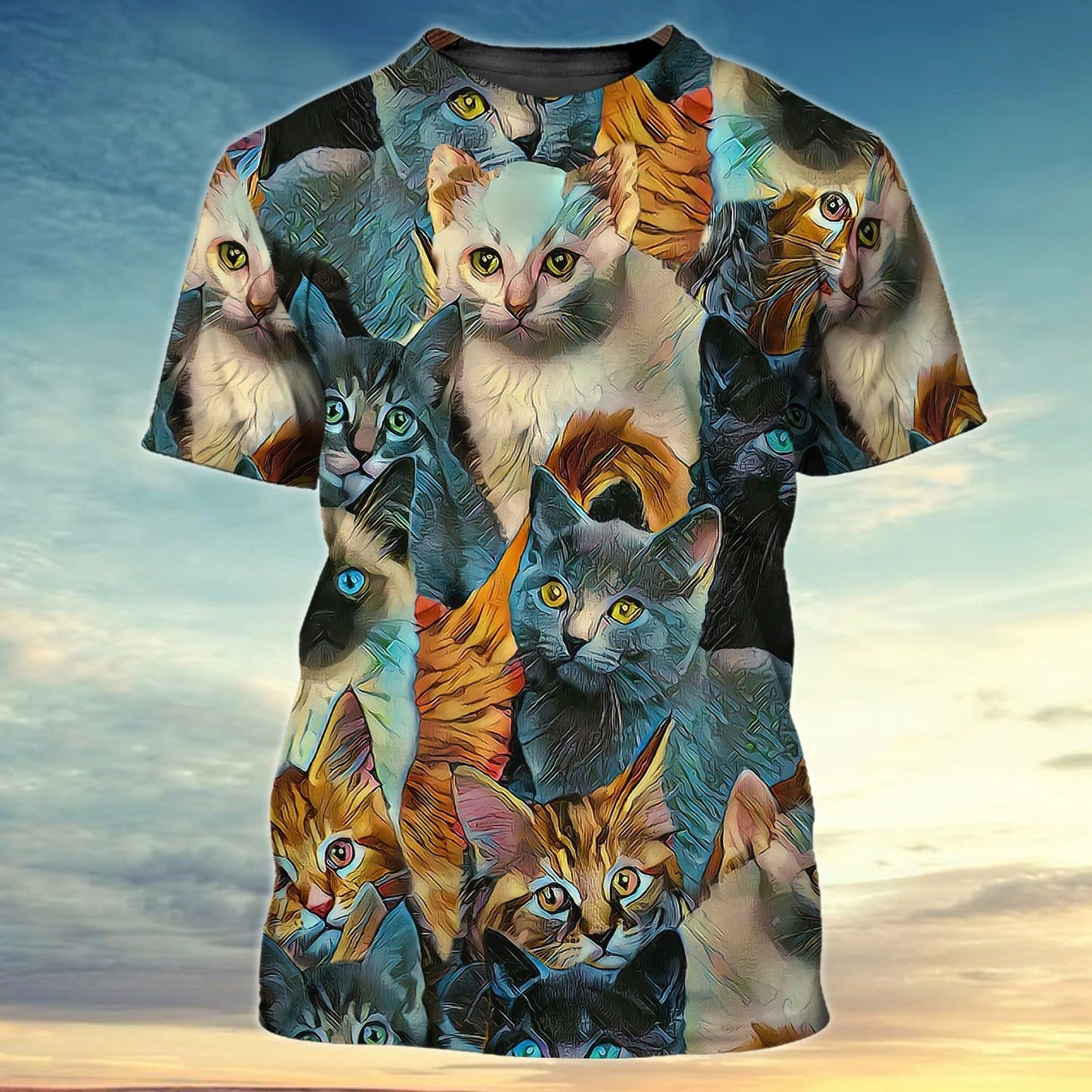 Multiple Cats 3D All Over Print Shirt For Cat Lovers Hoodie T Shirt, Cat Print Apparel TO2793