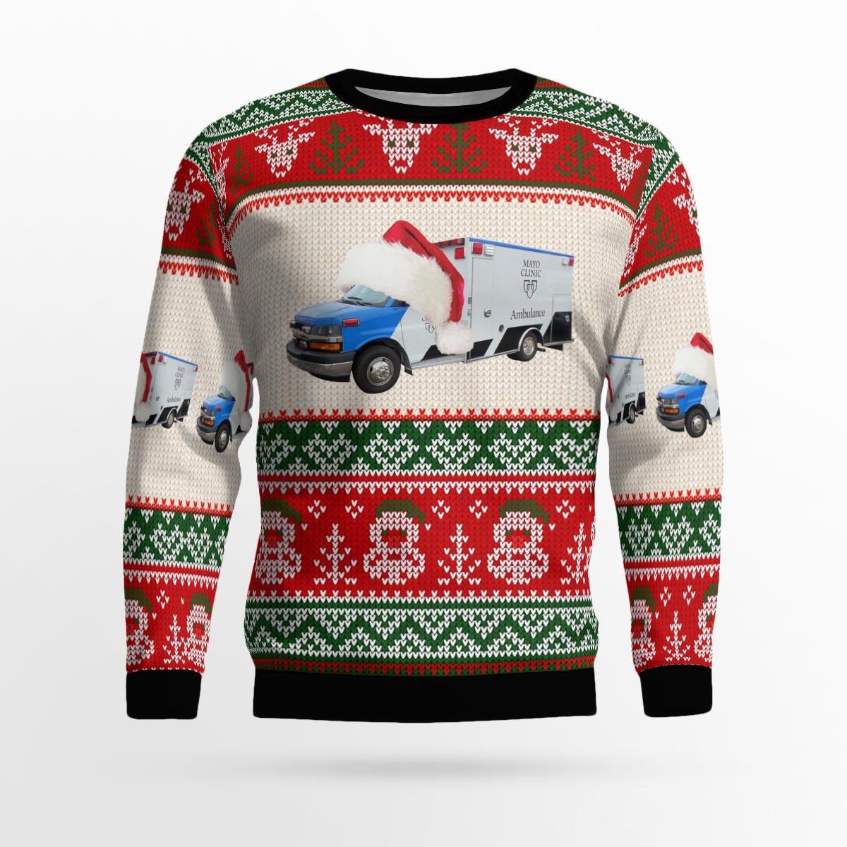 Minnesota Mayo Clinic Ambulance Christmas All Over Printed Ugly Sweater SO0949