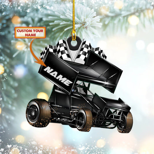 Personalized Race Car Ornament Dirt Track Racing Tree For Hanging Ornaments 2024 SO0969