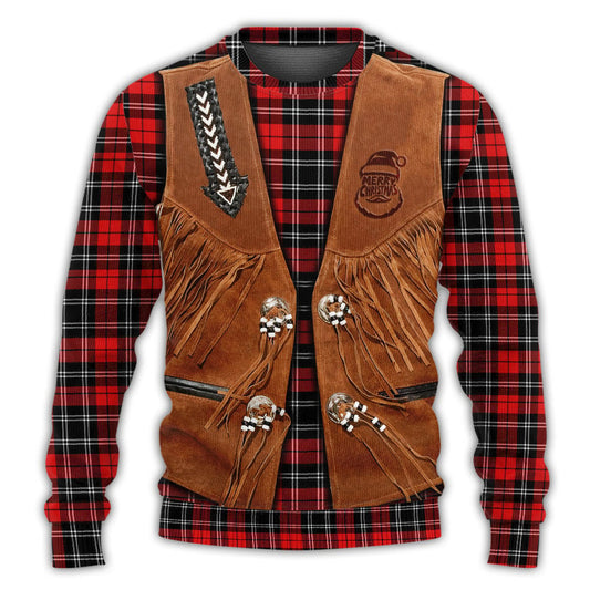 Santa Cowboy Christmas Vintage Style, Ugly Christmas Sweaters Shirt for Cowboy SO0942