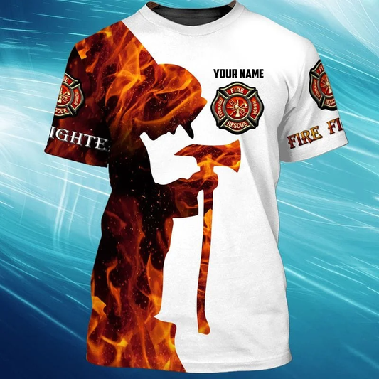 Personalized Custom Name Firefighter Apparel 3D Full Print Firefighter Tshirt TO3307