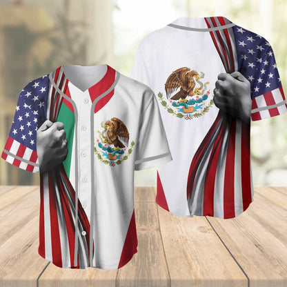 Mexico Skull Flag Personalized Baseball Jersey, Idea Gift for Mexican SO0064