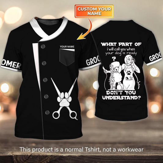 Pet Groomer Uniform For Salon Pet Personalized Name 3D All Over Print, Shirt for Dog Groomer TO3332