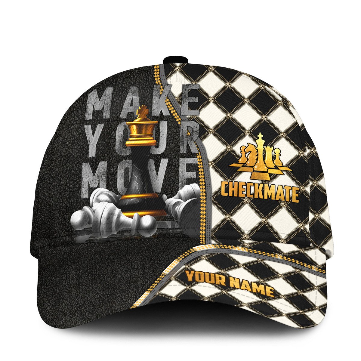 Personalized Name Chess Classic Cap, Make Your Move Checkmate Cap Chess, Hat for Chess Player CO0195