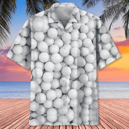 Golf Ball Hawaiian Shirt, Short Sleeve Summer Hawaiian Shirt, Gift for Golfer HO5544