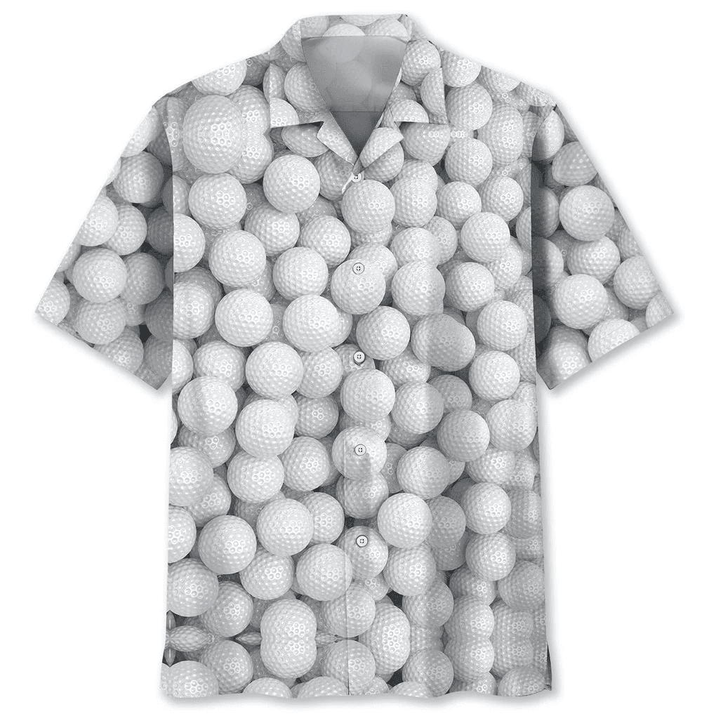 Golf Ball Hawaiian Shirt, Short Sleeve Summer Hawaiian Shirt, Gift for Golfer HO5544