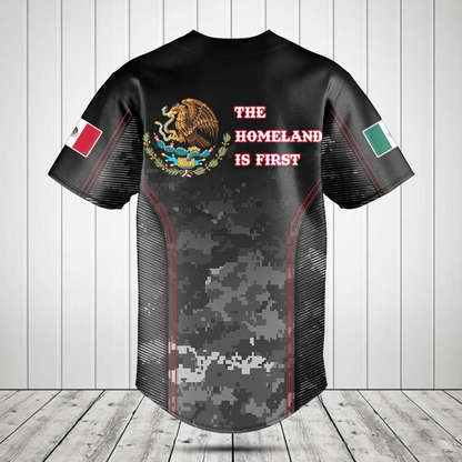 Customize Mexico Camo The Homeland is First Baseball Jersey Shirt SO0198