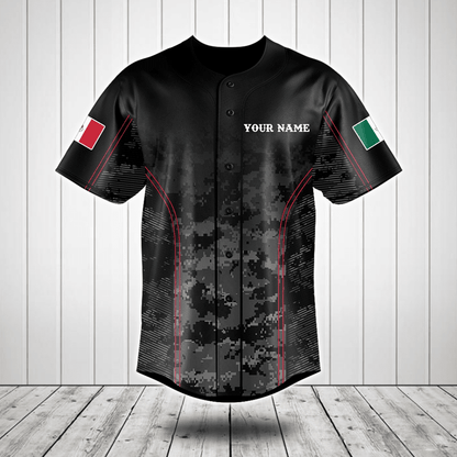 Customize Mexico Camo The Homeland is First Baseball Jersey Shirt SO0198