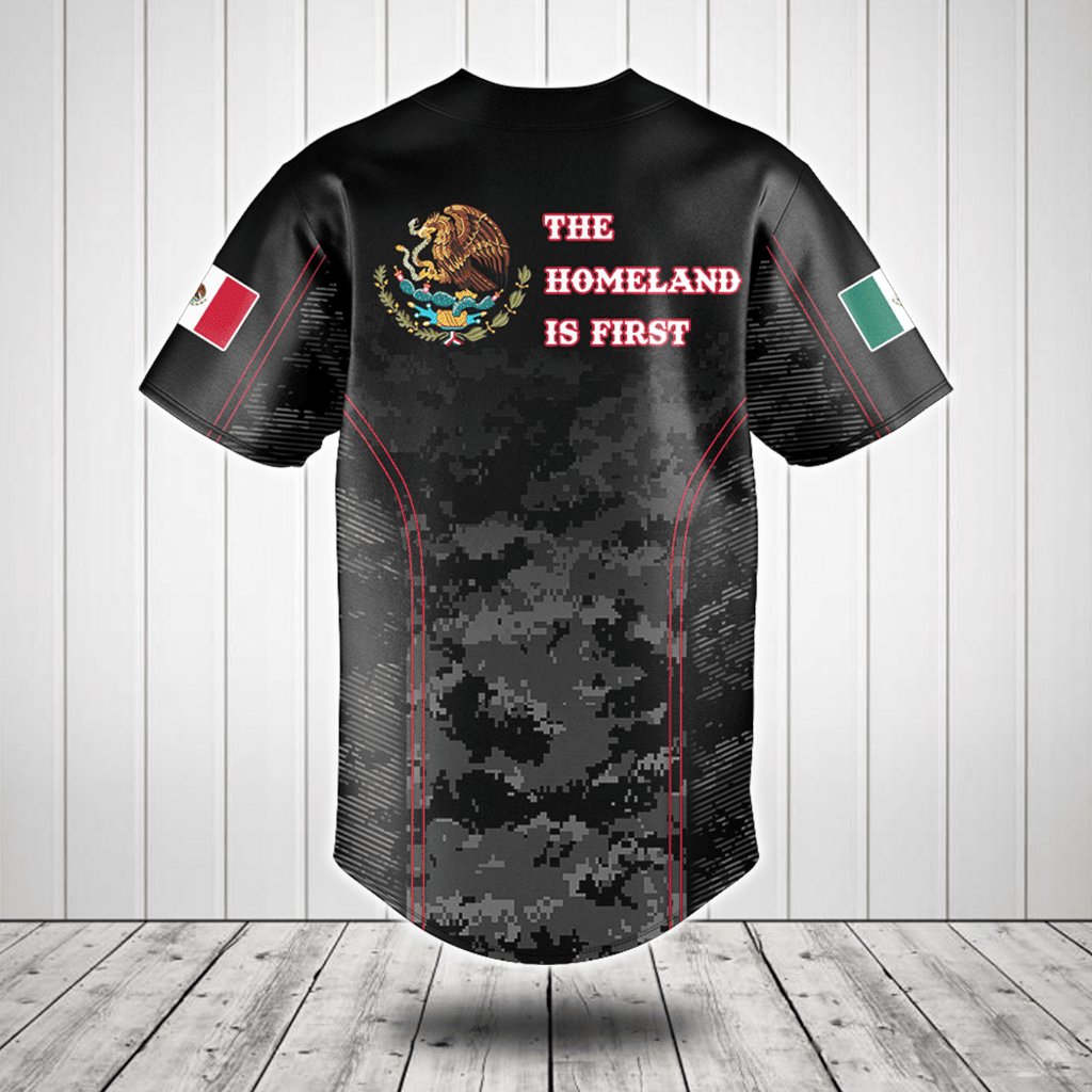 Customize Mexico Camo The Homeland is First Baseball Jersey Shirt SO0198