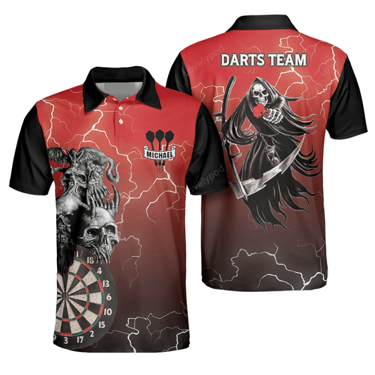 Lasfour Skull Lightning Fantasy Darts Personalized Name And Team Name 3D Shirt DMA0191