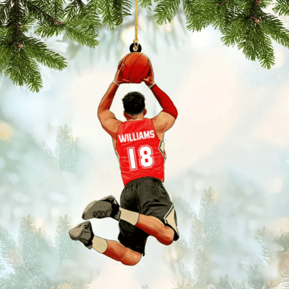 Personalized Basketball Player Acrylic Christmas Ornament For Basketball Lovers OO1831