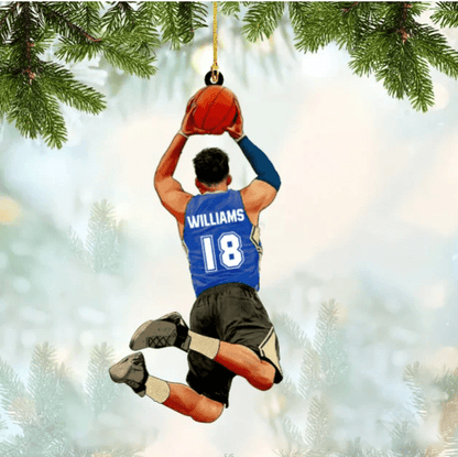 Personalized Basketball Player Acrylic Christmas Ornament For Basketball Lovers OO1831