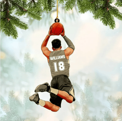 Personalized Basketball Player Acrylic Christmas Ornament For Basketball Lovers OO1831