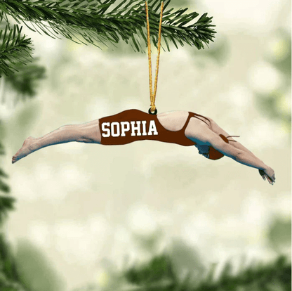 Personalized Girl/Female Swimmer Acrylic Ornament, Gift For Swimming Lovers/Swimmer HB SO0968