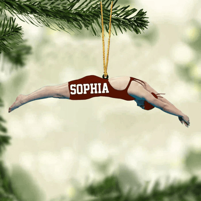 Personalized Girl/Female Swimmer Acrylic Ornament, Gift For Swimming Lovers/Swimmer HB SO0968