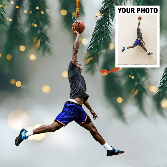 Custom Photo basketball acrylic Ornament, Personalized Gift For basketball player, Christmas Ornament SO0970