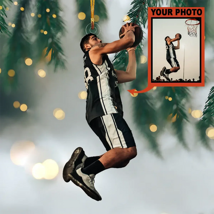 Custom Photo basketball acrylic Ornament, Personalized Gift For basketball player, Christmas Ornament SO0970