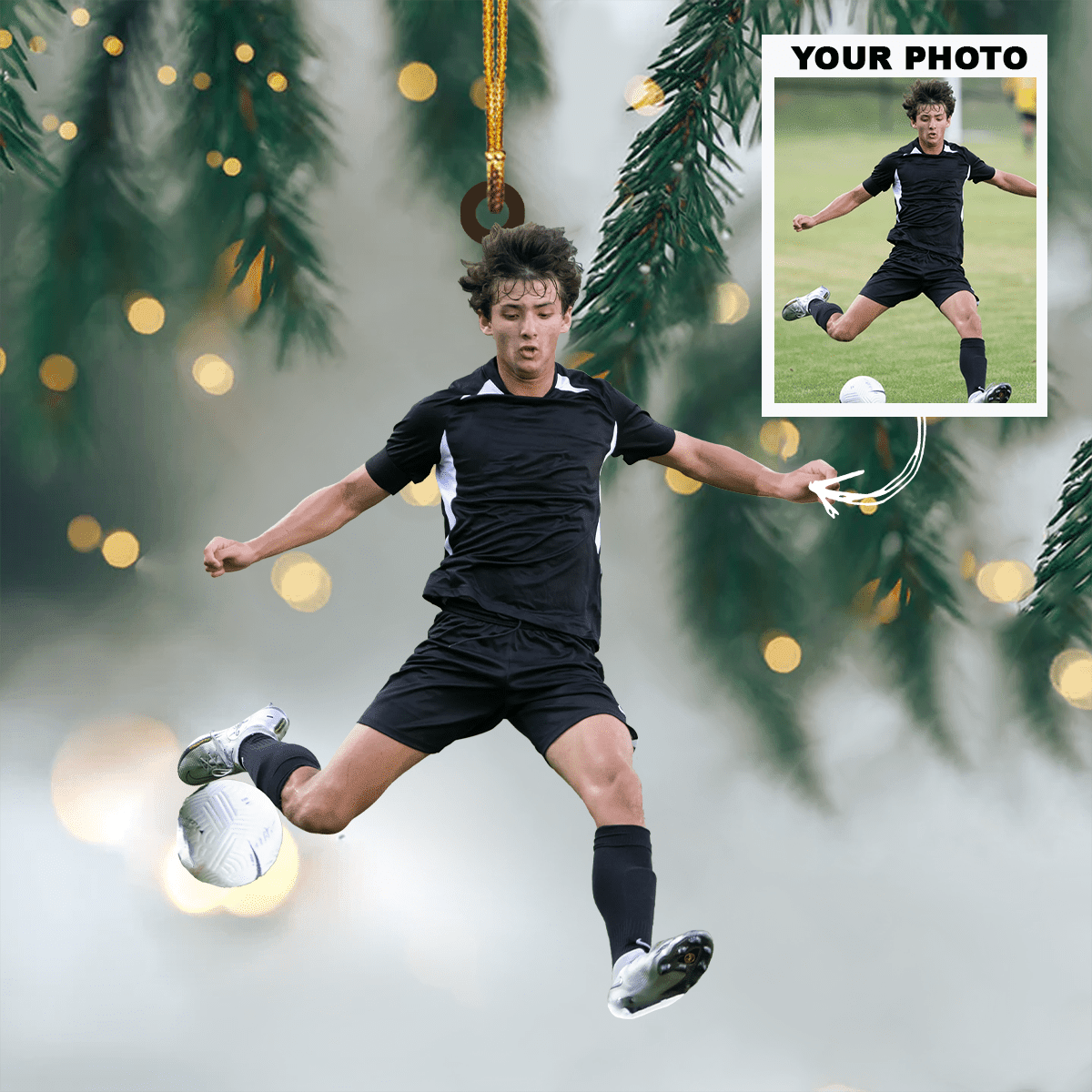 Custom Photo Soccer acrylic Ornament, Personalized Gift For soccer lover, Christmas Home Decor OO1813