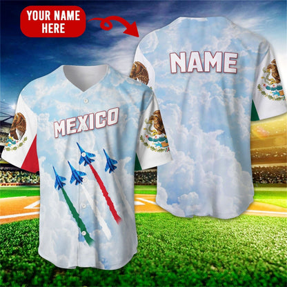 Made In Mexico Personalized Baseball Jersey, Custom Name Mexican Shirt SO0190