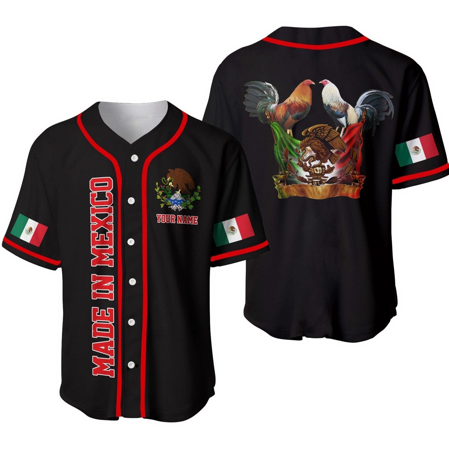 Made In Mexico Personalized Baseball Jersey, Custom Name Mexican Shirt SO0190