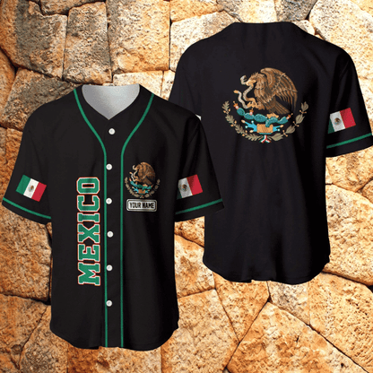 Made In Mexico Personalized Baseball Jersey, Custom Name Mexican Shirt SO0190