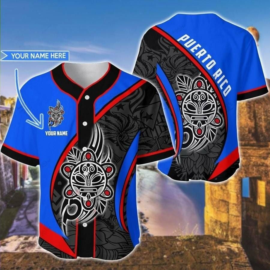 Taino Sun Puerto Rico Personalized Baseball Jersey SO0020