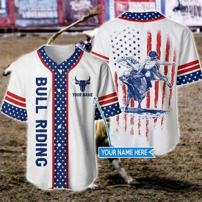 Bull Riding Cactus Personalized Baseball Jersey, Gift for Man Love Bull Riding Shirt SO0185