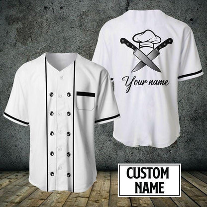 Chef Skull Personalized Baseball Jersey, Baseball Jersey for Master Chef SO0189