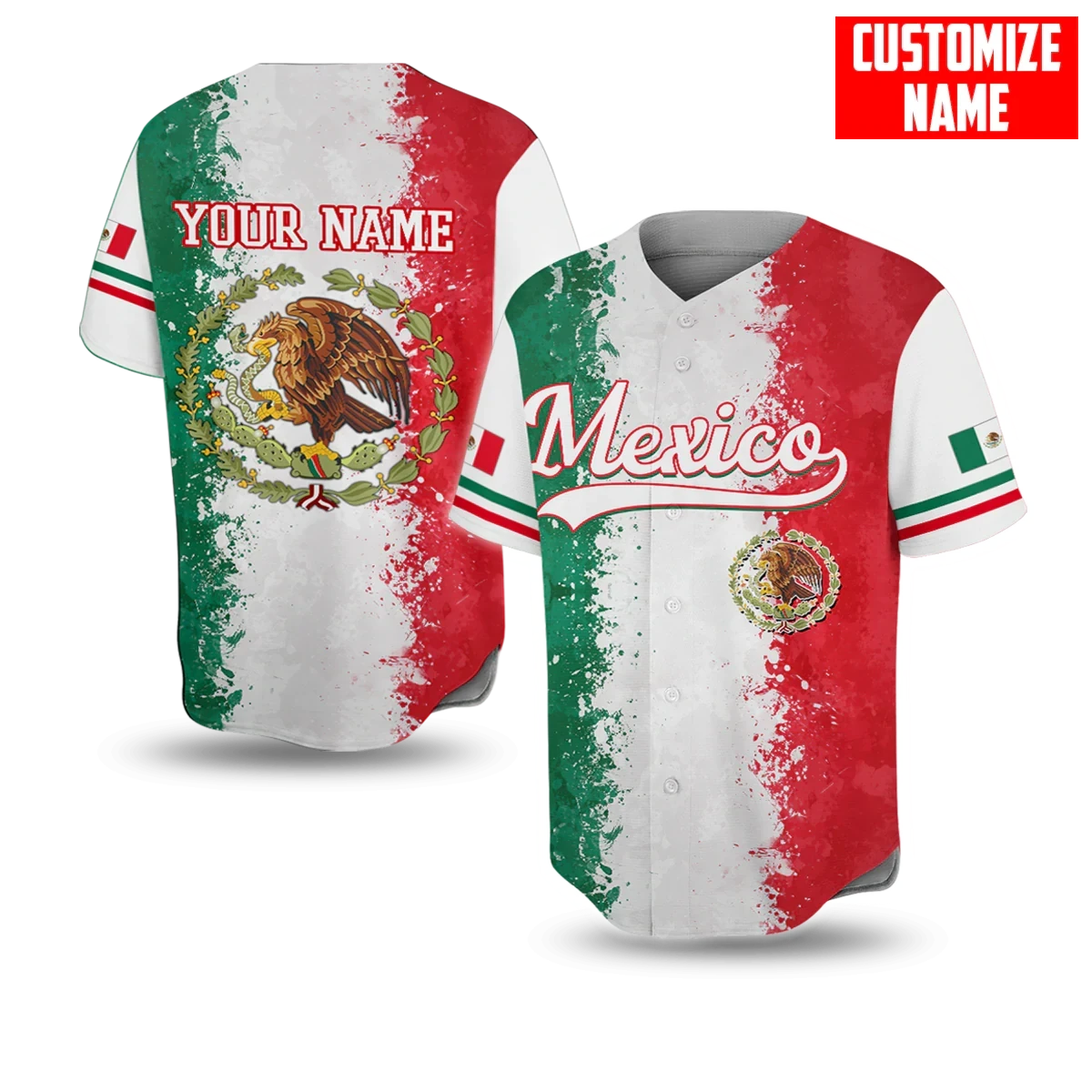 Made In Mexico Personalized Baseball Jersey, Custom Name Mexican Shirt SO0190