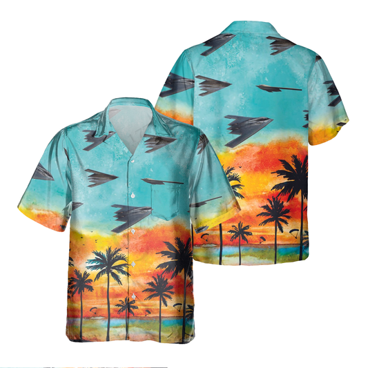 B-21 Raider Pocket Hawaiian Shirt, Hawaiian Shirt for Men Dad Veteran, Patriot Day SO0087