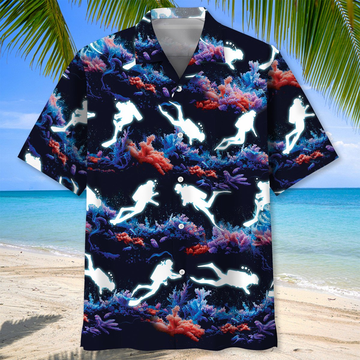 Scuba Diving Coral Life Hawaiian Shirt, Summer Gift for Scuba Diver HO5546