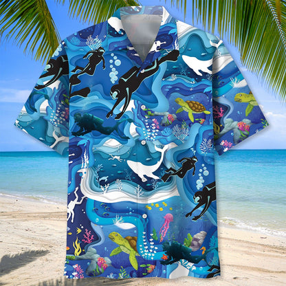 Scuba Diving Discovery Ocean Hawaiian Shirt, Aloha Beach Shirts 3D Printed, Cool Aloha Hawaiian Shirts HO5547