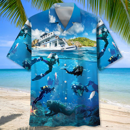 Scuba Diving Cruise Vacation Hawaiian Shirt, Hawaiian Shirts for Men, Aloha Beach Shirt HO5548