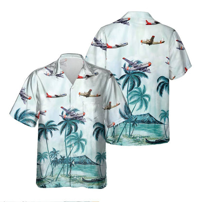 C-97 Stratofreighter C97_Aircraft Palm Tree Hawaiian Shirt, Hawaiian Shirt for Men Dad Veteran, Patriot Day HO5675