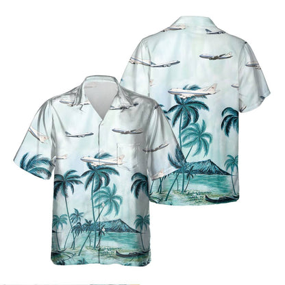 Boeing E-4 E4_Aircraft Palm Tree Hawaiian Shirt, Hawaiian Shirt for Men Dad Veteran, Patriot Day HO5674