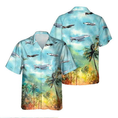 RF-4 RF4_Aircraft Palm Tree Hawaiian Shirt, Hawaiian Shirt for Men Dad Veteran, Patriot Day HO5669