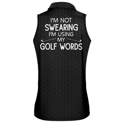 3D All Over Print American I Am Not Sweating I Am Using My Golf Words Sleeveless Polo Shirt SO0713