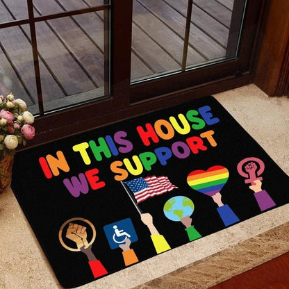 Support Lgbt Doormat, Welcome Lgbt Doormat, Pride Mat For Ally Support, Gift To Lesbian, Gay Gifts LO1347