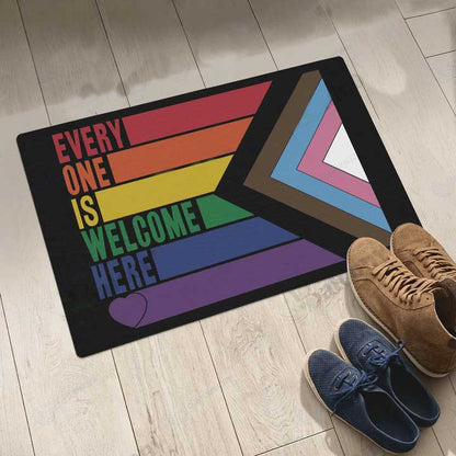 Pride Outdoor Doormat For Ally Support Lgbt Mat, Ally Gifts Every One Is Welcome Here Doort Mat LO1207