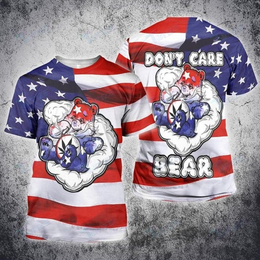 Weed Bear American Flag Independence 4Th July 3D All Over Printed Shirt, Sweatshirt, Hoodie, Bomber Jacket TO0172