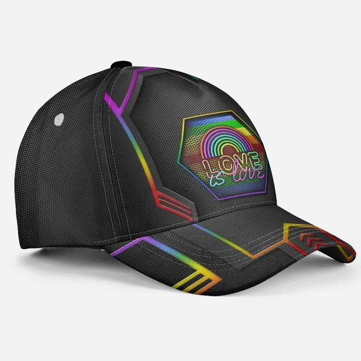 LGBT Pride All Over Printed Baseball Cap, Cool Camo Background Lgbt 3D Baseball Cap Hat, Lgbt Accessories CO0324