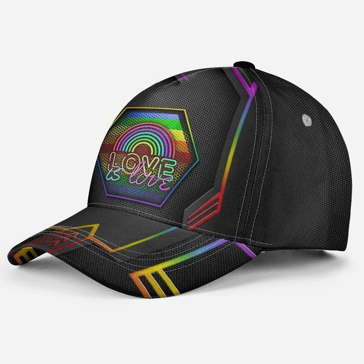 LGBT Pride All Over Printed Baseball Cap, Cool Camo Background Lgbt 3D Baseball Cap Hat, Lgbt Accessories CO0324