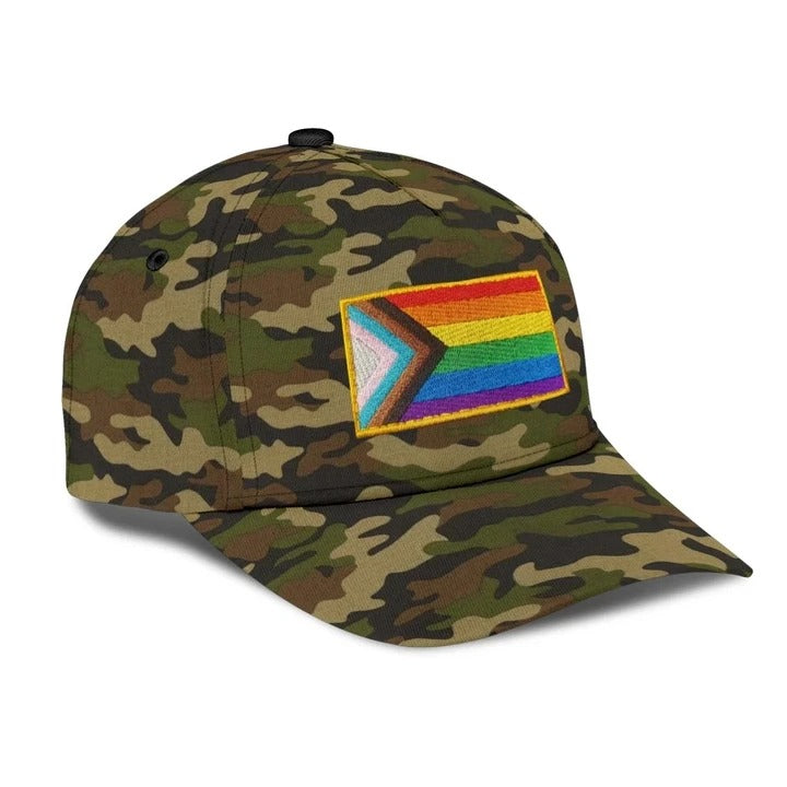 LGBT Pride All Over Printed Baseball Cap, Cool Camo Background Lgbt 3D Baseball Cap Hat, Lgbt Accessories CO0324